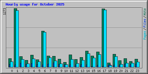 Hourly usage for October 2025