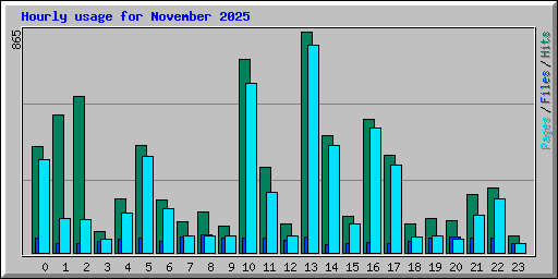 Hourly usage for November 2025