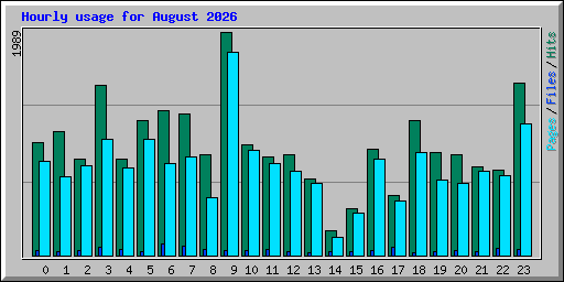 Hourly usage for August 2026